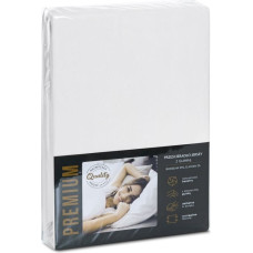 Džersija palags 4 ar elastīgo joslu 90x200 balts augstajam matracim 25 cm 190 g/m2