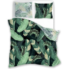 Kokvilnas gultasveļa 220x200 Trendy 011 zaļas lapas