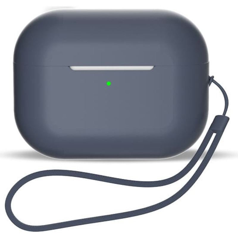 Hurtel Silikona maciņš AirPods 3 austiņām + rokas siksniņa, zils