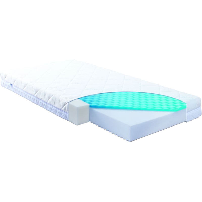 Ortopēdiskais matracis 70x140x10 Carpathia ar ventilācijas kanālu sistēmu un stepētu, žakarda pārklāju ar rāvējslēdzēju