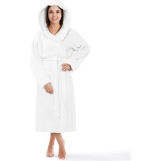 Robin XS frotē peldmētelis ar kapuci, balta viesnīcas kokvilna, 450g/m2