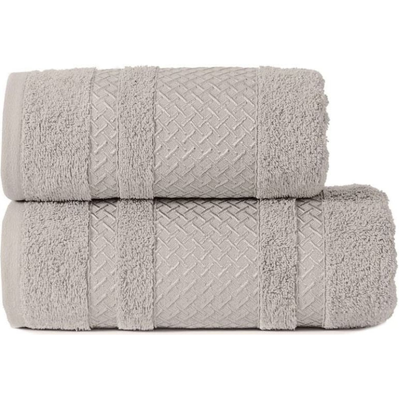 LIONEL dvielis, 70x140cm, krāsa 712 gaiši pelēka ar sudraba apmali LIONEL/RB0/712/070140/1