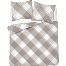 Kokvilnas gultas veļa 160x200 Plaids balts bēšs 4660 A Kokvilna 37