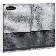 Dvieļu komplekts T/0490 2gb Leon 2x50/90 melnbalts dāvanu komplekts 500g/m2