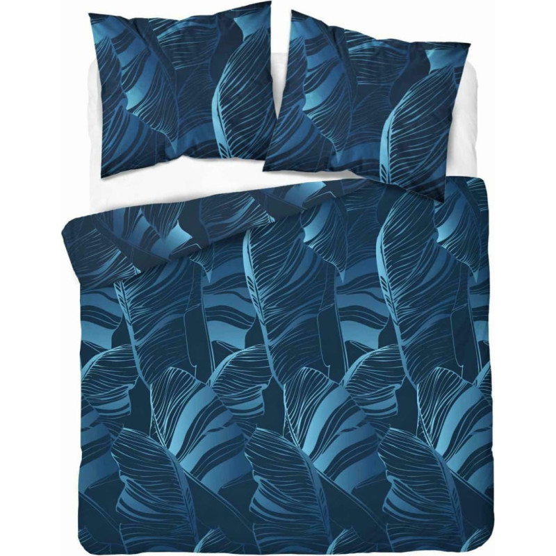 Satīna gultas veļa 160x200 lapas, tumši zila 4813 A Home Satin 58