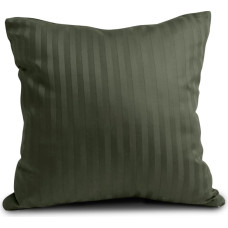 Damaskas spilvendrāna 40x40 olīvzaļa 35 vienkrāsainas svītras 1cm