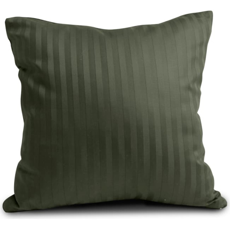 Damaskas spilvendrāna 40x40 olīvzaļa 35 vienkrāsainas svītras 1cm