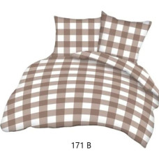 Kokvilnas gultasveļa 140x200 bēša balti rūtaini 171b kokvilna Maks