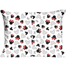 Kokvilnas spilvendrāna 70x80 131K pele balta melna sarkana bantītes Kids 24