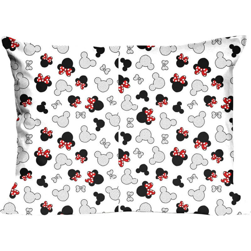 Kokvilnas spilvendrāna 70x80 131K pele balta melna sarkana bantītes Kids 24