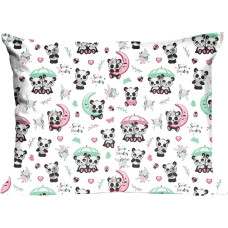 Kokvilnas spilvendrāna 70x80 667K pandas balta krāsaina Kids 24