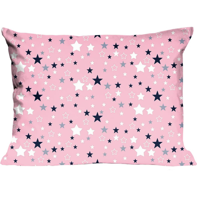 Kokvilnas spilvendrāna 40x60 362K zvaigznes rozā Kids 24