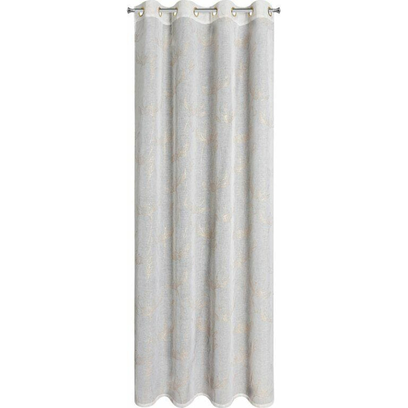 Gatavs aizkars Amalia 140x250 baltā zelta ar cilpām