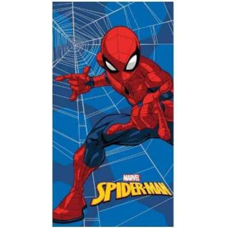 Pludmales dvielis 70x140 Spiderman blue kokvilna 320g/m2 S24