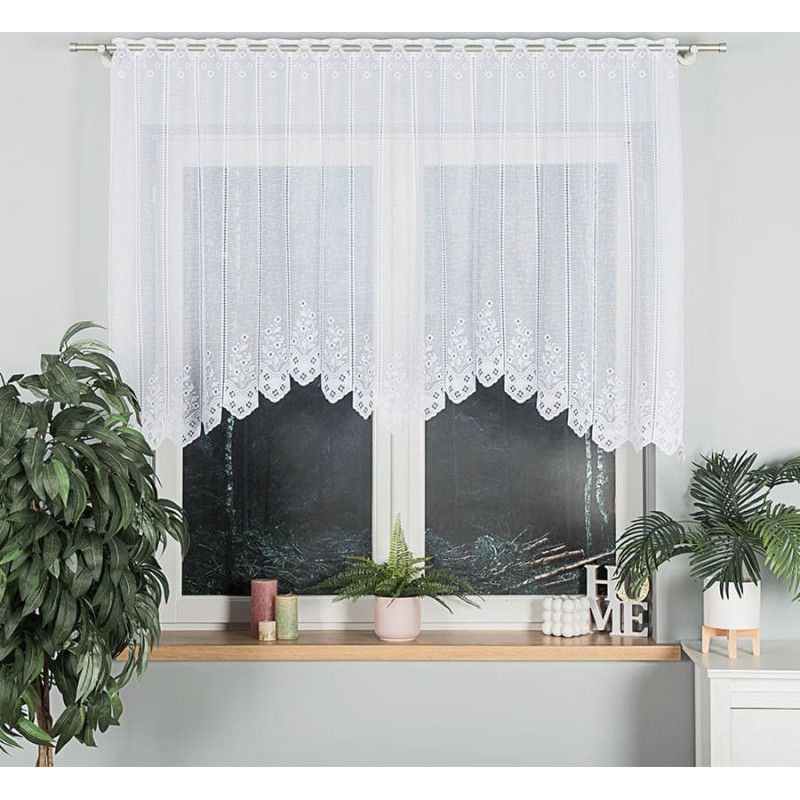 CLEMENTYNA Gatavs žakarda aizkars, platums 200 x augstums 120 cm, krāsa 001 balta 018539/FBL/001/200120/1