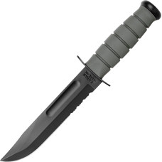 Ka-Bar 5012 — zaļš lapotnes nazis, zobains — GFN apvalks