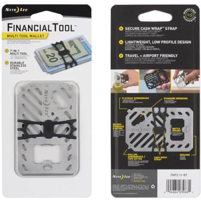 Nite Ize - FinancialTool Multi Tool Wallet - Nerūsējošais - FMT2-11-R7