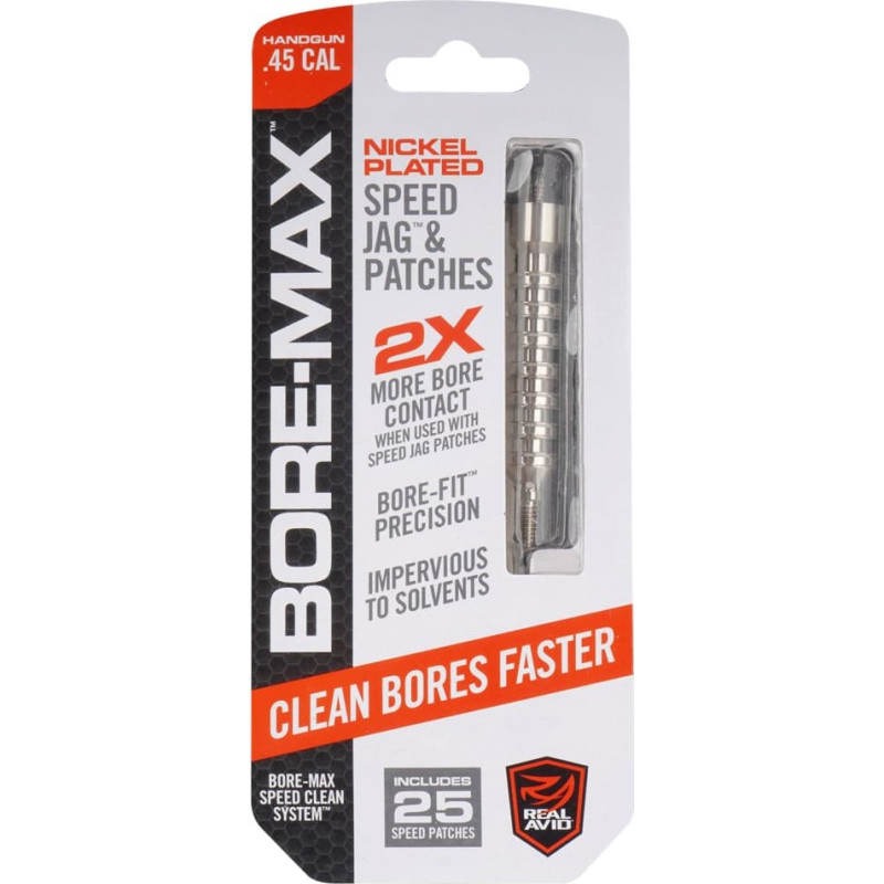 Real Avid - Ieroču tīrītājs ar turētāju Bore-Max Speed Jag - .45 - AVBMJAG45