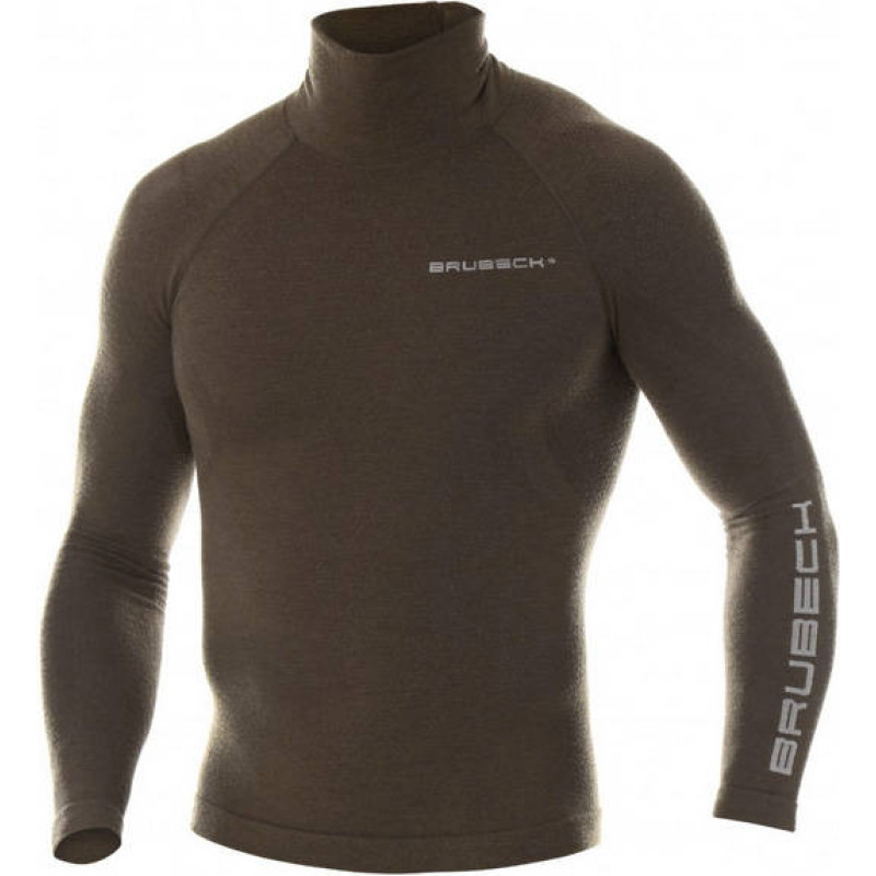 Brubeck - Ranger Wool termiskais džemperis - ar garām piedurknēm - haki - LS1420M (M)