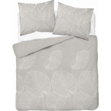 Satīna gultasveļa 220x200 bēšas lapas 4678 B Home Satin 80