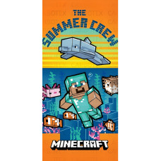 Bērnu dvielis 70x140 Minecraft oranža pludmales kokvilna C24