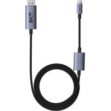 Baseus USB-C — DisplayPort DP 8K PD 100 W augstas izšķirtspējas sērijas kabelis 1,5 m — melns