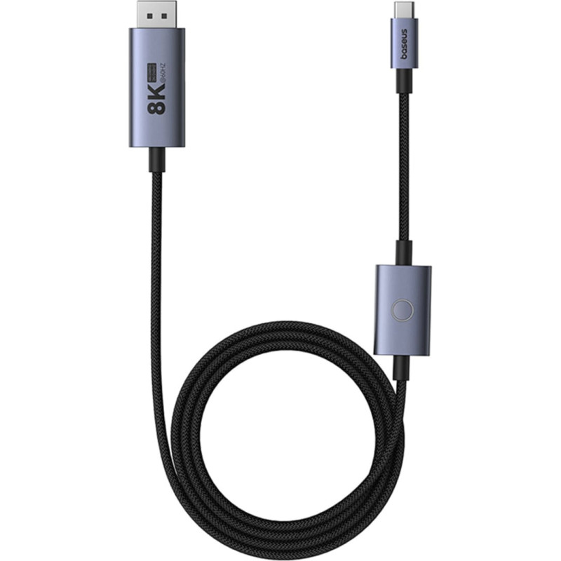 Baseus USB-C&nbsp;&mdash; DisplayPort DP 8K PD 100&nbsp;W augstas iz&scaron;ķirtspējas sērijas kabelis 1,5&nbsp;m&nbsp;&mdash; melns