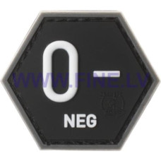 JTG Bloodgroup Hexagon Rubber Patch 0 Neg