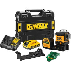 Dewalt-Maszyny ar akumulatoru darbināms, pašizlīdzinošs 3 staru 360° lāzers ar zaļo staru līdz 30m, 12/18V DEWALT [DCE089D1G18-QW] 2.0Ah XR, Li-Ion