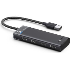 Ugreen HUB adapteris, 4x USB-A 3.0 porta sadalītājs un USB-A strāvas kabelis, melns