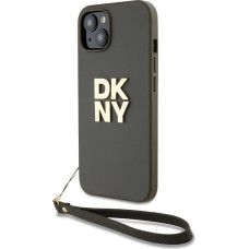 Dkny PU Leather Stack Logo Wrist Strap Case for iPhone 13 Green