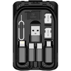 Budi Multi-functional box for phones Budi 515C, 6 types cables (black)