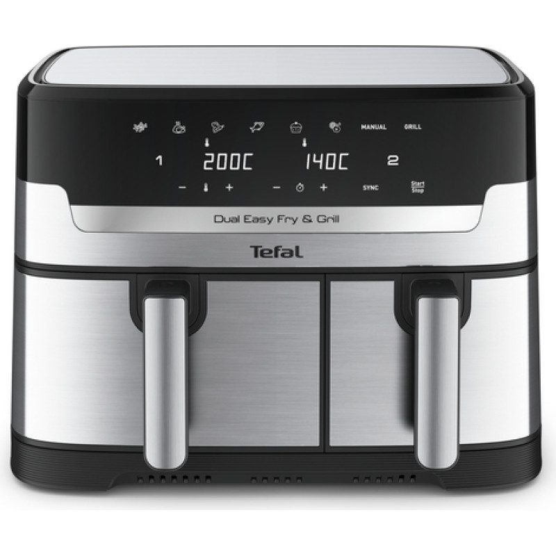 Tefal Fryer  EY905D10  Capacity 5.2+3.1 L  Hot air technology  Stainless Steel|Black