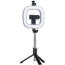 Selfie Stick - with detachable bluetooth remote control, tripod and ring lamp - P40D-1 Black