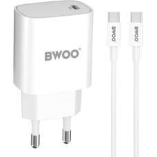 BWOO 20W wall charger CDA159 with cable USB-C to USB-C