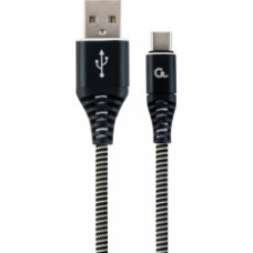 Gembird USB Male - USB Type C Male Premium cotton braided 2m Black