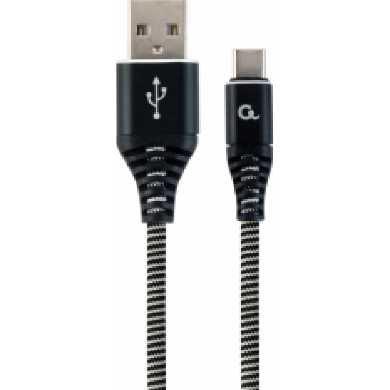 Gembird USB Male - USB Type C Male Premium cotton braided 2m Black