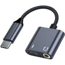 Beline Adapter rozdzielający USB-C na USB-C|Jack 3,5mm czarny|black DAC BLNAA01