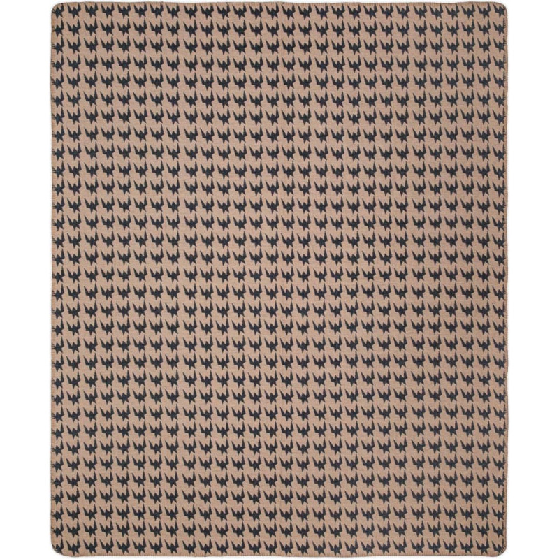 Unia - Cotton Cloud Akrila kokvilnas sega 165x200 2142-2P Houndstooth bēšs brūns gultas pārklājs, krāsots ar tamborējumu RAW
