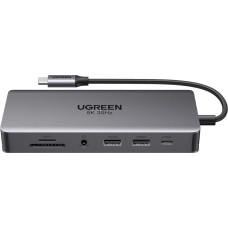 HUB Ugreen CM681 15978 13in1 USB-C - 2x USB-A 3.2 | 2x USB-A 3.0 | USB-C 3.2 | 2x HDMI | DisplayPort | RJ45 | SD and TF | AUX | USB-C PD