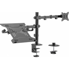 Monitora stiprinājums Gembird Adjustable Desk Mount with Monitor Arm and Notebook Tray