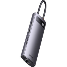 HUB 8in1 Baseus StarJoy USB-C to USB-C PD | 3x USB-A | HDMI | RJ-45 | SD TF - gray