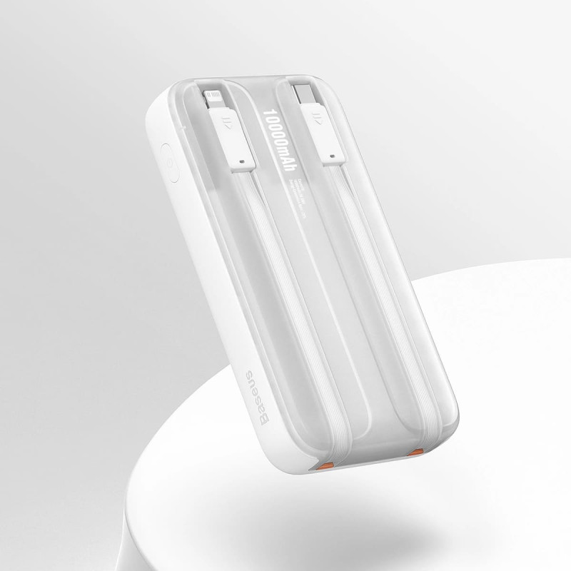 Baseus Comet Series powerbank with display 10000mAh 22.5W - white + USB-A - USB-C cable