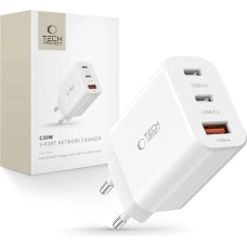 Tech-Protect NC30W network charger 2x USB-C PD 30W | USB-A QC 3.0 - white