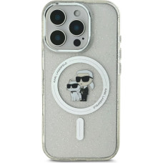 Karl Lagerfeld IML Glitter Karl and Choupette MagSafe Case for iPhone 16 Pro Max Transparent