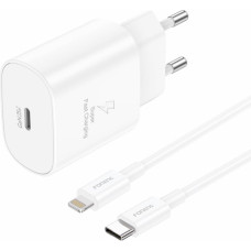 Foneng Wall charger EU51 GaN - Type C - PD 25W with Type C to Lightning cable white