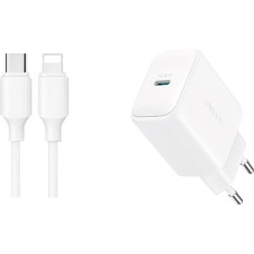 Joyroom JR-TCF20 USB-C PD 20W network charger - white + USB-C | Lightning cable 1m