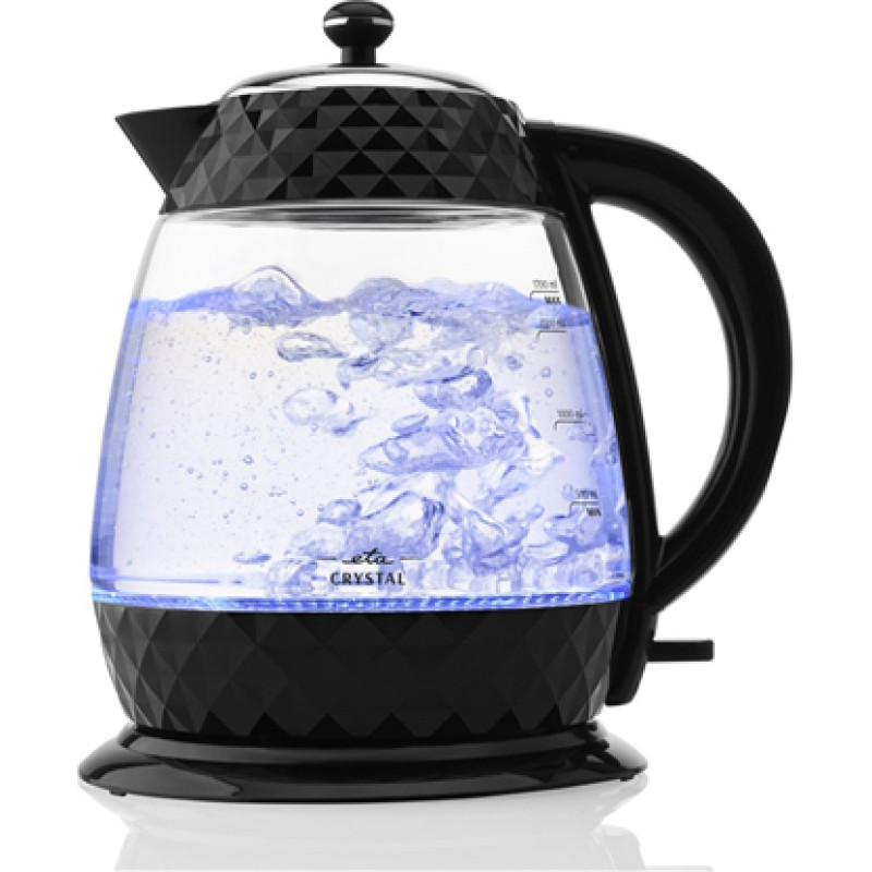 ETA Crystal Kettle ETA315490000 Electric  2200 W  1.7 L  Glass  360 degrees  rotational base  Glass|Black