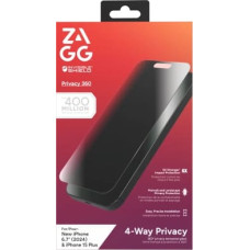 Zagg InvisibleShield Glass Elite Privacy 360 for iPhone 15 Plus | 16 Plus