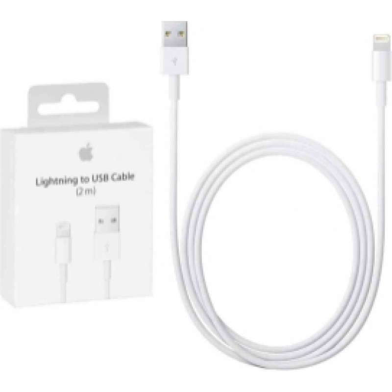 Kabelis Apple USB Male - Apple Lightning Male White 2m